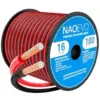NAOEVO 16 Gauge Wire 100FT, 2 Conductors Electrical Wire Red Black Cable, Flexible/Low Voltage/PVC 16 AWG Copper Clad Aluminum Extension Cord for Speaker, LED Strips, Automotive 12V/24V DC