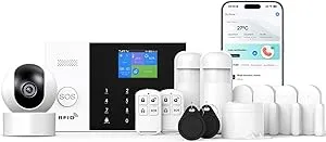 LWOHSI Home Security Alarm System,HD Security Camera Systems,Tuya APP Alert Push,4G+WiFi Alarm Kits with Door/Window Sensor,Remote Control for Home,Apartment,No Monthly Fee